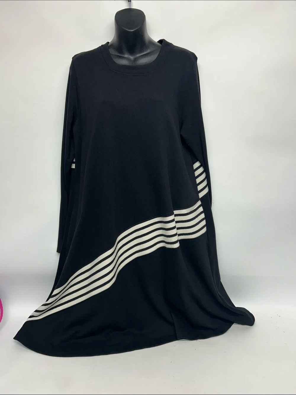 CECILE RELAXED DRESS, STRIPES URBAN by Alembika Black dress size 3x - Picture 3 of 6